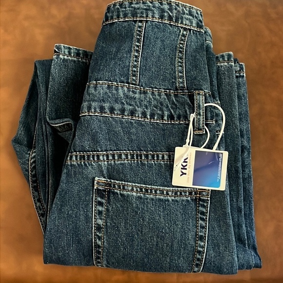 YKK Jeans Wide Leg High Rise NWT Size L - Picture 3 of 16